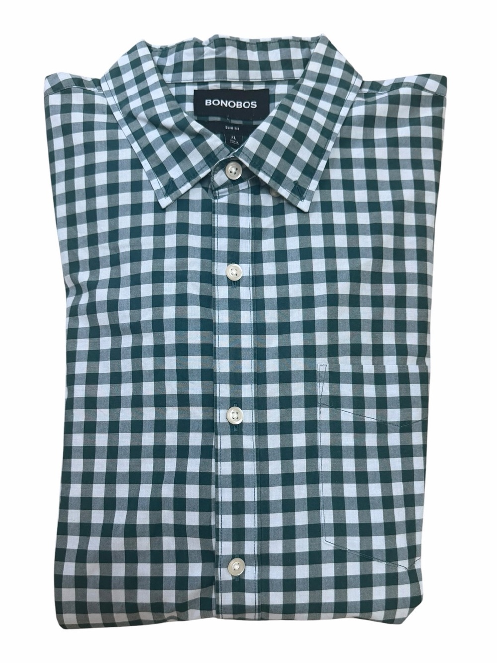 Bonobos Green and White Gingham Slim-Fit Button-Down Shirt